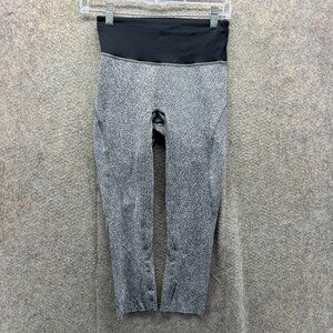 Lululemon Pants Women 4 Gray Black Luxtreme Patterned Wunder Under Crop Leggings